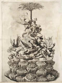 Centerpiece, sculpture of La Felsina, La cvstodia d'oro: godvta nel vigilantissimo confalonierato dell'illvstrissimo signor