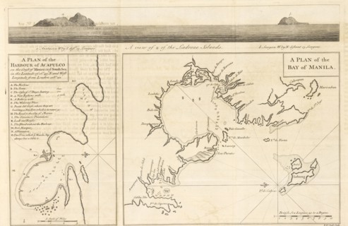 A Plan of the Harbour of Acapulco, A Plan of the Bay of Manila, A View of 2 of the Ladrone Islands, A Plan of the Harbour