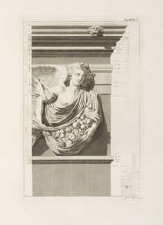 The external mouldings of the Tower of the Winds, The antiquities of Athens, Basire, James, the Elder, 1730-1802, Revett