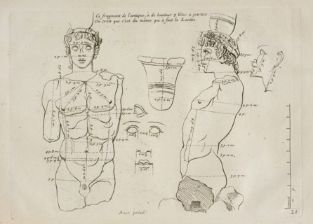 Ce fragment de l'antique. Les proportions du corps humain: mesurées sur les plus belles figures de l'antiquité, Audran, Gérard