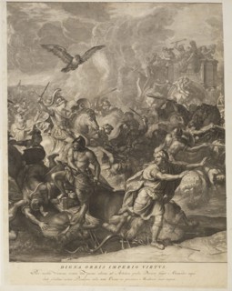 Battle of Arbelles, Battles of Alexander, Gunst, Pieter Stevens van, 1659?-1724?, Le Brun, Charles, 1619-1690, Engraving