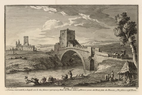 Ponte Salaro, Delle magnificenze di Roma antica e moderna, Vasi, Giuseppe, 1710-1782, Engraving, 1747-1761, plate 83, volume 5
