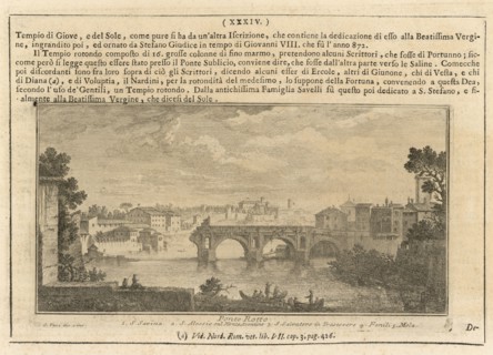 Ponte Rotto, Delle magnificenze di Roma antica e moderna, Vasi, Giuseppe, 1710-1782, Engraving, 1747-1761, Page, 34, includes an