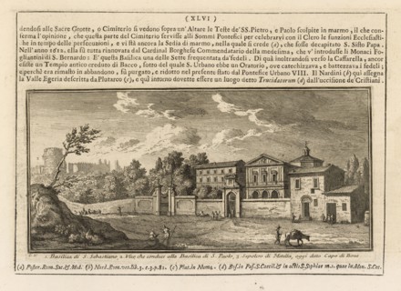 Basilica di S. Sebastiano, Delle magnificenze di Roma antica e moderna, Vasi, Giuseppe, 1710-1782, Engraving, 1747-1761, Page 46