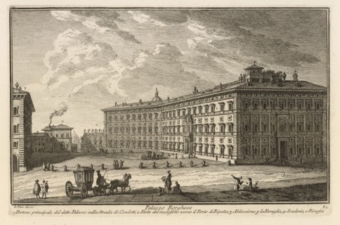 Palazzo Borghese, Delle magnificenze di Roma antica e moderna, Vasi, Giuseppe, 1710-1782, Engraving, 1747-1761, Plate 69 in