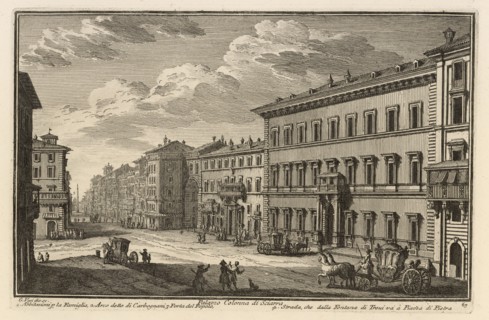 Palazzo Colonna di Sciarra, Delle magnificenze di Roma antica e moderna, Vasi, Giuseppe, 1710-1782, Engraving, 1747-1761, plate