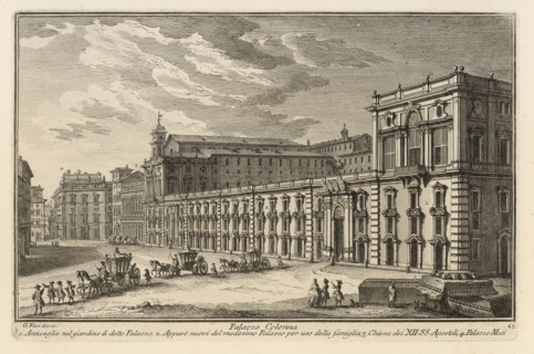 Palazzo Colonna, Delle magnificenze di Roma antica e moderna, Vasi, Giuseppe, 1710-1782, Engraving, 1747-1761, plate 63