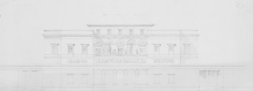 Design for the main facade of the casino, Antonio Asprucci architectural drawings for the Villa Borghese, ca. 1770-ca. 1793
