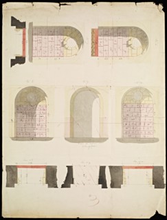 Designs for renovations at Versailles, Ouachee, Ink and watercolor, 1842-1843