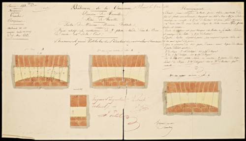 Designs for renovations at Versailles, Ouachee, Ink and watercolor, 1842-1843