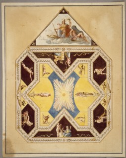 Unexecuted ceiling design for the Stanza Egizia, Antonio Asprucci architectural drawings for the Villa Borghese, ca. 1770-ca