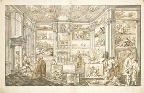 Catalogue raisonne et figure de ses tableaux, La Galerie Électorale de Düsseldorf, Pigage, Nicolas de, 1723-1796, Red crayon