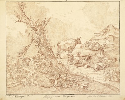Catalogue raisonne et figure de ses tableaux, La Galerie Électorale de Düsseldorf, Pigage, Nicolas de, 1723-1796, Red crayon