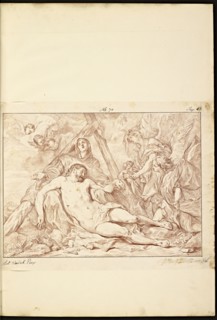 Catalogue raisonne et figure de ses tableaux, La Galerie Électorale de Düsseldorf, Pigage, Nicolas de, 1723-1796, Red crayon