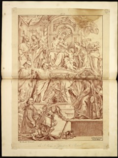 Catalogue raisonne et figure de ses tableaux, La Galerie Électorale de Düsseldorf, Pigage, Nicolas de, 1723-1796, Red crayon