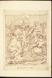 Catalogue raisonne et figure de ses tableaux, La Galerie Électorale de Düsseldorf, Pigage, Nicolas de, 1723-1796, Red crayon