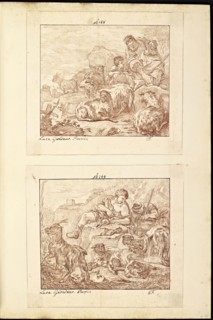 Catalogue raisonne et figure de ses tableaux, La Galerie Électorale de Düsseldorf, Pigage, Nicolas de, 1723-1796, Red crayon