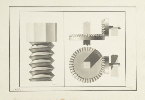 Machinery, Épures, Charbaut, 19th cent., Pen, ink and watercolor, ca. 1806