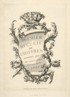 Frontispiece, Premier, -IIme, recueil de chiffres, Marillier, Clément Pierre, 1740-1808, Etching, 1750