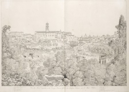 Vue du mont capitolin et du campo vaccino delsinee des jardins farnese sur le mont palatin, Grandes vues pittoresques