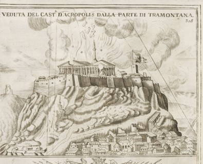 Veduta del Cast. d'Acropolis dalla parte di Tramontana, Atene attica: descritta da suoi principii fino all'acquisto fatto dall'