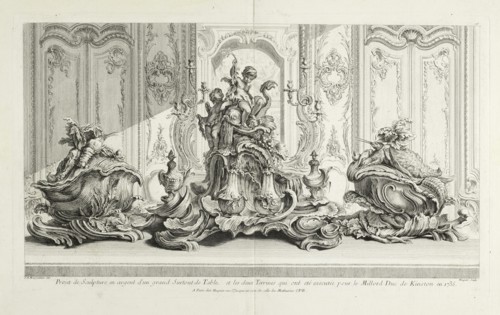 Projet de sculpture en argent d'un grand surtout de table, Oeuvre de Juste Aurele Meissonnier peintre sculpteur architecte andc