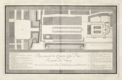 Plan general du quartier de la Place Royale de Nancy, Plans et élévations de la Place royale de Nancy and des autres édifices