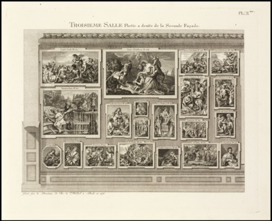 Troisieme salle, partie a droite de la seconde façade, La Galerie electorale de Dusseldorff ou catalogue raisonné