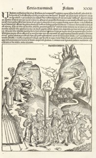 Worship of the Golden Calf, Registrum huius operis libri cronicarum cu, m, figuris et ymagi, nibus ab inicio mundi, Pleydenwurff
