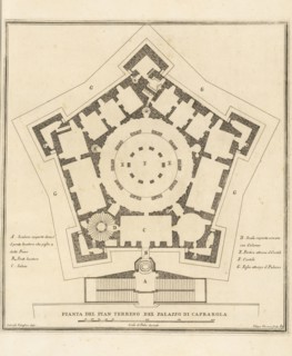 Pianta del pian terreno del Palazzo di Caprarola, Stvdio d'architettvra civile sopra gli ornamenti di porte e finestre tratti