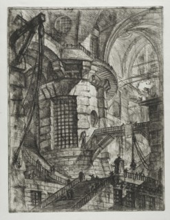 Invenzioni capric di carceri all'acqua forte, Piranesi, Giovanni Battista, 1720-1778, burnishing, scratching, black-and-white