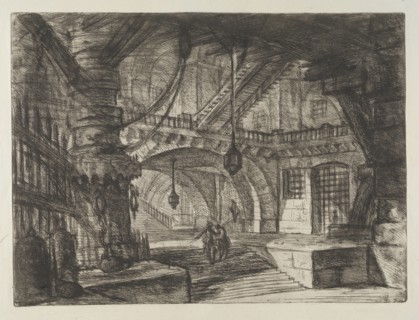 Invenzioni capric di carceri all'acqua forte, Piranesi, Giovanni Battista, 1720-1778, burnishing, scratching, black-and-white