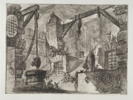 Invenzioni capric di carceri all'acqua forte, Piranesi, Giovanni Battista, 1720-1778, burnishing, scratching, black-and-white