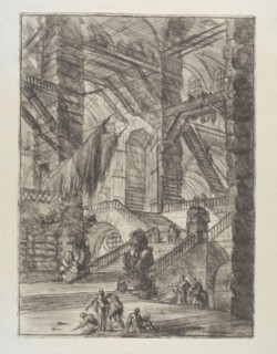 Invenzioni capric di carceri all'acqua forte, Piranesi, Giovanni Battista, 1720-1778, burnishing, scratching, black-and-white