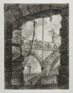Invenzioni capric di carceri all'acqua forte, Piranesi, Giovanni Battista, 1720-1778, burnishing, scratching, black-and-white
