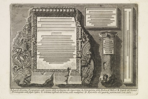 Lapide del primo frontespizio, Lettere di givstificazione, Piranesi, Giovanni Battista, 1720-1778, Etching, 1757
