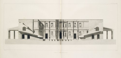 Coupe du Théâtre D'Herculanum, Les ruines de Pompéi, Mazois, François, 1783-1826, Engraving, 1824-1838