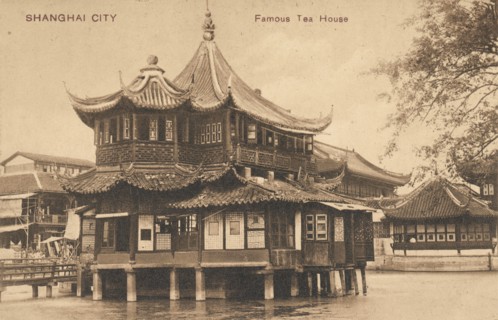 Shanghai City, famous tea house, Cities and sites postcard collection, Unknown, ca. 1890