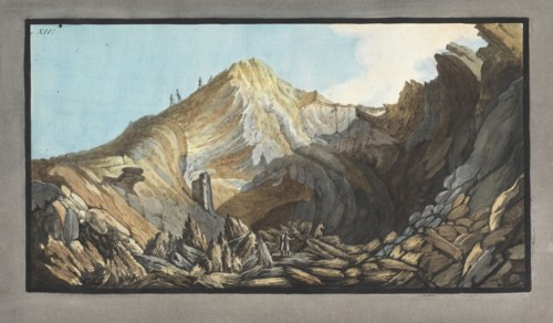 View of the crater, or inside of the cone of the little mountain, Campi Phlegræi., Fabris, Peter, 18th cent., Hamilton, William