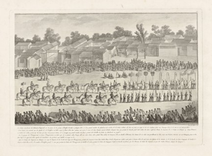 La litiere est fermée de jalousies, Conquêtes de l'empereur de la Chine, China, Helman, Isidore-Stanislas, 1743-1809, engraving