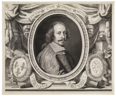Iulius Mazarinus cardinalis dux minister pacis Sorbonae provisor, Nanteuil, Robert, 1623-1678, Engraving, black-and-white, 1660