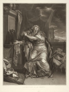 Le retour a la vertu, Le Brun, Charles, 1619-1690, Schiavonetti, Niccoló, 1771-1813, Stipple engraving, etching, black-and-white