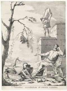 Vanitas vanitatum et omnia vanitas, Ehinger, Gabriel, Etching, engraving, black-and-white, ca. 1680