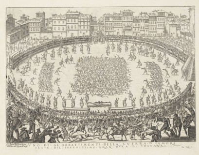 Vno de gl'abbattimenti della gverra d'amore festa del serenissimo gran dvca di Toscana, Italian theater prints, Callot, Jacques