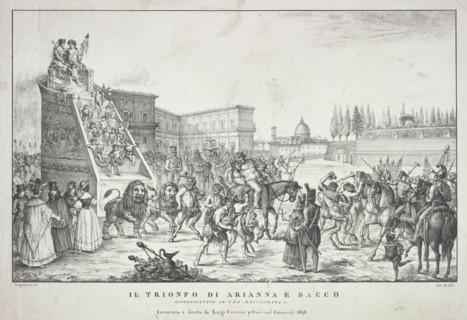 Il trionfo di Arianna e Bacco: rappresentato in una mascherata, Collection of festival prints, 1530-1887, Cecconi, Luigi, Giarrè