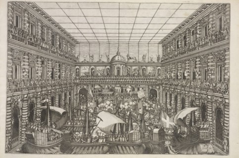 Naumachia in the courtyard of Palazzo Pitti, Festival prints relating to the wedding of the Grand Duke Ferdinando I de Medici to