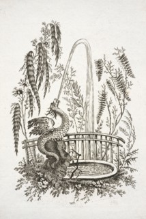 Fountain with dragon spouting water, Jean Pillement etchings, Deny, Jeanne, 1749-ca. 1815, Pillement, Jean, 1728-1808, Etching