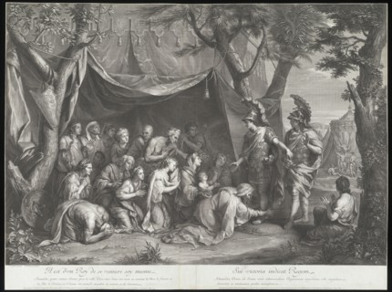 Tent of Darius, Battles of Alexander, Edelinck, Gérard, 1640-1707, Le Brun, Charles, 1619-1690, Etching, engraving