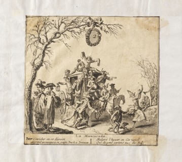 La mascarade, Italian theater prints, Etching