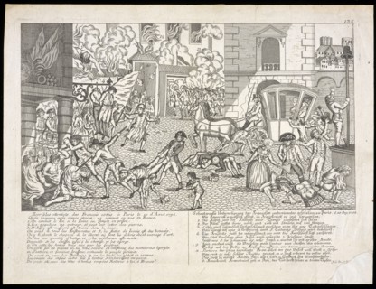 Horribles attentats des Francois commis à Paris le 10 d'aout 1792: Schautervolle Unternehmung der Franzosen untereinanter